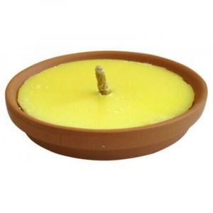 R&g - bougie à la citronnelle torche en terre cuite parfum d'ambiance anti-moustique 17 cm