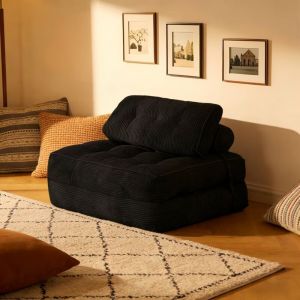 Canap&eacute;-Lit 4-en-1 Convertible Pliable - Fauteuil, Fauteuil Convertible Canap&eacute; lit 1 Place Id&eacute;al Petit Espace, Salon ou Chambre(Noir)