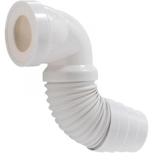 [JAMAIS UTILISÉ] Pipe wc coudée extensible, à coller pour évacuation toilette Wirquin 70718813, blanc
