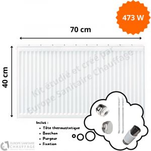 Radiateur Acier H.40 x L.70 cm Stelrad 473W T11