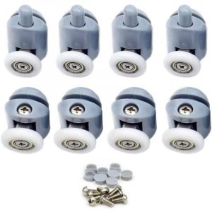 Roulette Porte Coulissante,Roulette Porte Coulissante Douche 23mm Galets de Porte de Douche Roulettes Cabine de Douche pour Salle de Bain 8 Pcs (4 en
