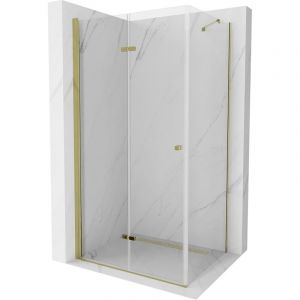 Mexen - Cabine de douche pliante Lima 70 x 100 cm, transparent, or - 856-070-100-50-00