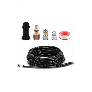 15M Kit Tuyau D&eacute;boucheur Flexible Haute Pression avec Adaptateur Convient pour K&auml;rcher K2 K3 K4 K5 K6 K7 H514