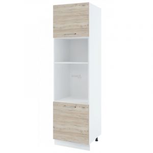 Colonne de cuisine pour micro-onde et four encastrable Bellissi Noyer Blanchi 2 portes L 60 cm