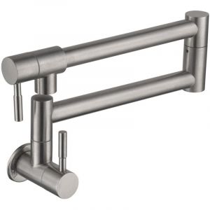 Robinet Pliable Cuisine Montage Mural Pot Remplisseur &Eacute;vier Rotatif &agrave; 360 Degr&eacute;s Robinet Mitigeur Eau Froide pour Cuisine Mitigeur Monotrou Deux