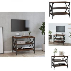 Meuble tv Chêne marron 60x40x50 cm Bois d'ingénierie - Meubles Tv - Table Basse Industrielle - Meuble Tv Moderne - Meuble Tv Rustique - Unité Tv