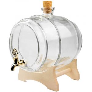 F&Ucirc;T EN VERRE 2L F&ucirc;t transparent avec robinet pour vin de lune MARIAGE
