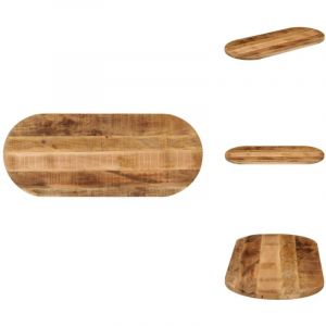 Dessus de table 100x40x3,8cm ovale bois massif de manguier brut - Dessus De Table - Plateau De Table - Table Ronde - Table Ovale - Bois Massif
