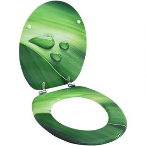 Maison Chic - Abattant wc Siège de Toilette avec couvercle mdf Vert Gouttes d'eau 26385