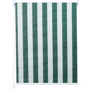 [JAMAIS UTILISÉ] Store à enrouleur pour fenêtres, HHG-367, avec chaîne, avec perçage, isolation, opaque, 120 x 160, vert/blanc