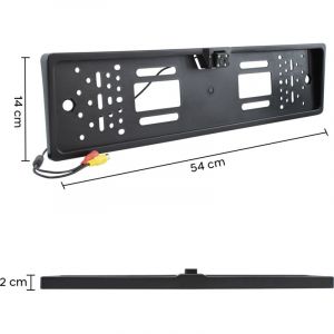 400463 Support plaque d'immatriculation avec caméra 4 LED pour caméra de recul Couleur: Noir