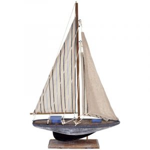 Maquette de voilier décorative en bois pour la maison et le bureau, design nautique réaliste, idéale comme cadeau ou objet de collection.