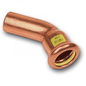 Raccord coude courb&eacute; en cuivre &agrave; sertir 45&deg; M/F - SANHA-Press Gas s&eacute;rie 10040-F 14