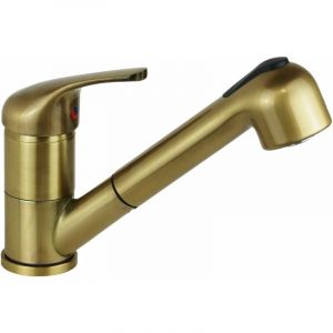 Mitigeur d'&eacute;vier de cuisine traditionnel avec douchette extractible couleur bronze ICROLLA TECNOMIX 7070VO Bronze