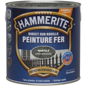 Peinture Direct Sur Rouille Martelée Gris Ardoise 2,5 l Hammerite Gris Ardoise