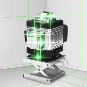 Niveau Laser 4D 360 ° 16 lignes automatique croix rotatifs télécommande niveau + base rotative + alimentation + mallette de transport + support mural