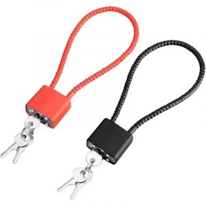 Lot de 2 cadenas robustes avec roues, petits cadenas avec cl&eacute;s, poubelle avec roulettes, poubelle &agrave; roulettes