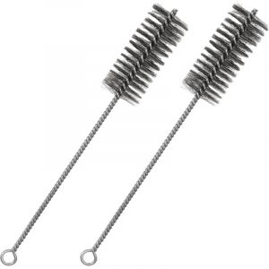 2 Pi&egrave;ces de Brosses pour Tuyaux de Po&ecirc;le, Brosses &agrave; Chaudi&egrave;re, Brosses de Ramonage, Brosse M&eacute;tallique en Acier Inoxydable pour Tuyau de Po&ecirc;le