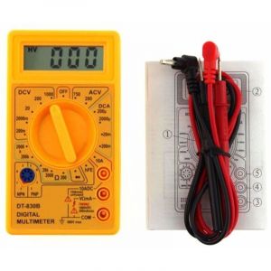 Multimètre Numérique DT-830B Automatique Gamme Numérique Testeur Electrique Digital LCD Voltmètre Ampèremètre Ohmmètre Tester (Jaune)