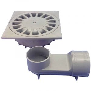 Siphon siphonique 360&deg; en PVC T-88 VH, 200 x 200 x 70,5 mm/&oslash; 110 - 90 mm