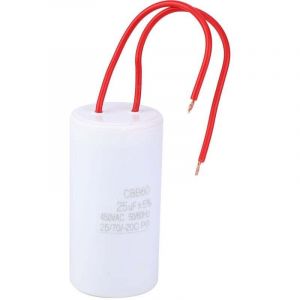 Condensateur, CBB60 condensateur de d&eacute;marrage 25uF 450VAC pour appareils &eacute;lectrom&eacute;nagers 25/70/-20 condensateur de d&eacute;marrage CBB60 25UF 450VAC