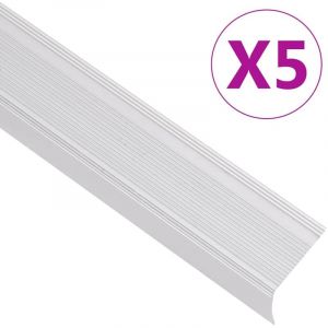 Torana - Nez de marche forme en l 5 pcs aluminium 100 cm argenté
