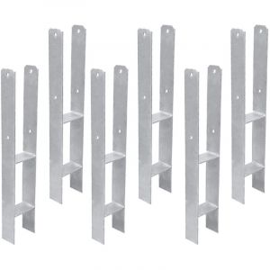 Wolketon Ancrage de poteau Support de poteau en H Ancrage de poteau encastr&eacute; pour abris de voiture. maisons sur pilotis 6x 111MM