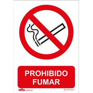 Panneau &laquo; Interdit de fumer &raquo; en PVC, marque ATM, dimensions 30x20 cm, design Glasspack.