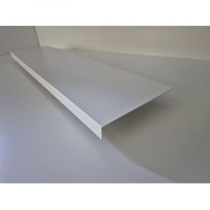 Alucouleur - Bande de Rive Aluminium Blanc Signal ral 9016 Brillant (1 pli, retour 30 mm, ep 1.5mm) Hauteur : 120 mm