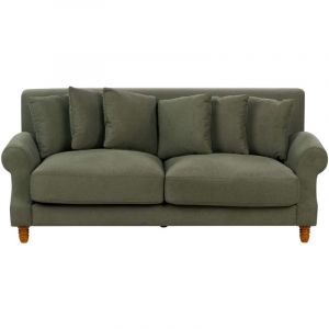 Canap&eacute; de Salon 2 Places Style Vintage en Tissu Vert Eike
