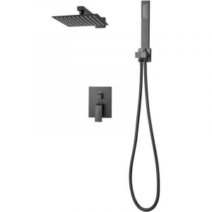 Mophorn Ensemble de robinetterie de douche encastrable, syst&egrave;me de douche avec pommeau carr&eacute; de 20,3 cm, douchette &agrave; main et kit de garniture,