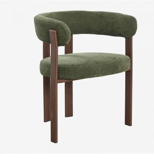 Chaise de salle &agrave; manger avec accoudoirs, rembourr&eacute;e et en fer Jolie SKLUM Marron Bois Fonc&eacute;