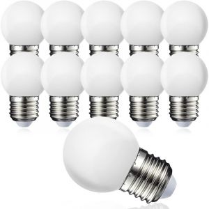Lot de 10 globe LED E27 G45 - Blanc chaud 3000 K - 5W G45 - Coque en polycarbonate mat - Intensit&eacute; non variable [Classe &eacute;nerg&eacute;tique G]