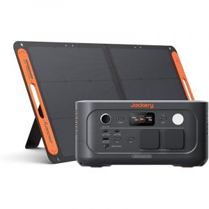 Jackery Explorer 500v2 Générateur Solaire Portable avec 100W Panneau Solaire, Batterie LFP 512 Wh/500 W (Max 1000W), UPS ≤ 10 ms, Charge Rapide 1.3