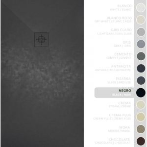 SOULBATH Receveur de Douche -R&eacute;sine -Gel Coat -Texture Lisse/Pierre -Antid&eacute;rapant -Couleur Noir - 120x100- Extra plat 3cm. Bonde de Vidage incluse