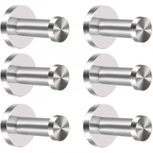 6Pcs Pat&egrave;re Murale Inox Crochets Porte Manteau Crochet Peignoir Serviette Crochets Patere Salle de Bain pour Peignoir, Serviette,Chambre, Cuisine..