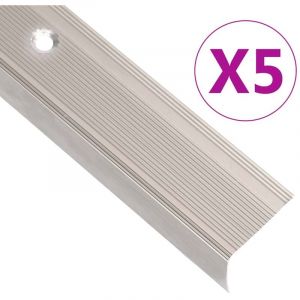 Nez de marche forme en l 5 pcs aluminium 90 cm champagne Vidaxl