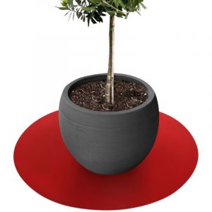 Tapis de jardini&egrave;re Dessous de Pot de Fleur Majesty, Rond 60 cm, Rouge