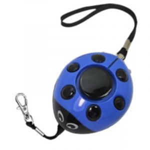 Alarme personnelle sac &agrave; main d&eacute;fense 130 dB - imitation cri humain aigu d'alerte de d&eacute;tresse coccinelle - Bleu