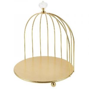 Pr&eacute;sentoir &agrave; g&acirc;teaux vintage en fer forg&eacute; en forme de cage &agrave; oiseaux &ndash; Coupe dor&eacute;e pour cupcakes et desserts &ndash; Pr&eacute;sentoir &agrave; g&acirc;teaux de table dor&eacute; &ndash;