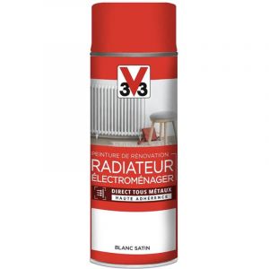 A&eacute;rosol Peinture De R&eacute;novation V33 Radiateur &Eacute;lectrom&eacute;nager Blanc Satin 0,4 L