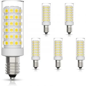 6 Pack E14 LED Ampoule 9W &Eacute;quivalent Halog&egrave;ne 75W, Blanc Froid 6000K Non-Dimmable 360&deg;Angle Faisceau pour Hotte Aspirante Lampe de Chevet Cuisine