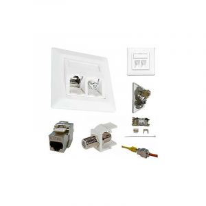 Esn 300 Prise réseau encastré insert avec plaque centrale et châssis cat 6a blanc pur (ral 9010) Y762522 - Kathrein