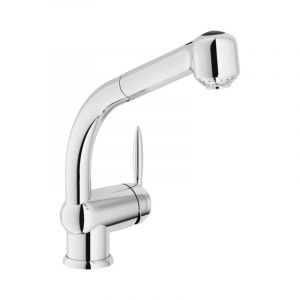Mitigeur évier avec douchette extractible Nobili Ovetto série NU12513/8CR Chromé - Laiton