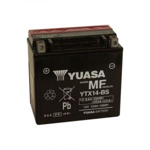 Batterie moto Yuasa YTX14-BS Etanche 12V / 12Ah