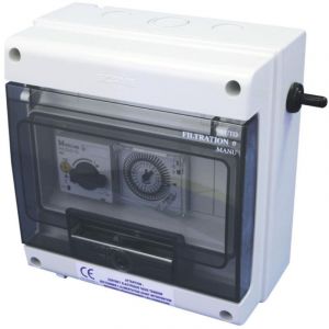 Coffret IP66 filtration piscine + Horloge - Interplast