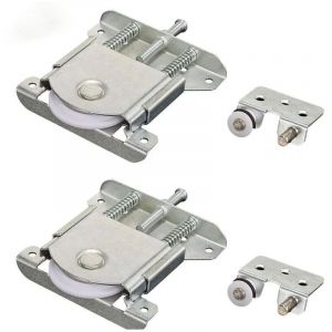 Paire de roulettes pour portes coulissantes, roulettes pour placards, fenêtres et portes coulissantes (argent)