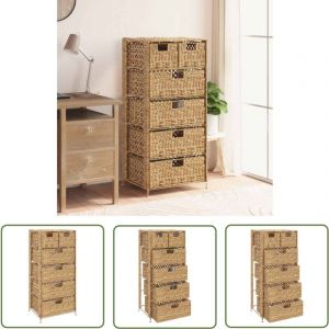 Unité de rangement avec 6 paniers 47x37x100 cm Jacinthe d'eau - Meuble De Rangement - Armoire Tiroir - Commode - Rangement Maison - Meuble Rustique