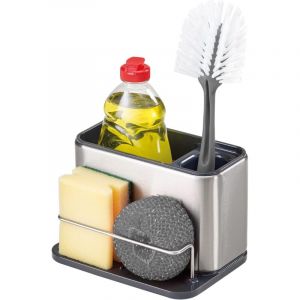 Houhence - Surface - Rangement/Organiseur pour évier, porte éponge, support pour brosse et liquide vaisselle, vidange de l'eau- Acier Inox résistant