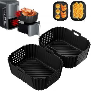 2 Paquet Moule Silicone Air Fryer pour Ninja Double Stack XL Friteuse Sans Huile SL400EU, Moule Accessoires Airfryer pour Foodi Max Dual Zone 9.5l